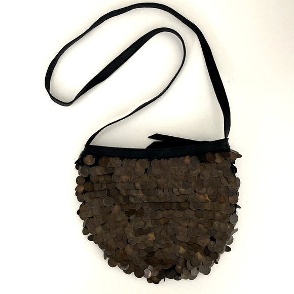 NWOT Cleobella Crossbody Bag Top Zip Sequin Embellished Paillettes Coin … - Picture 1 of 6